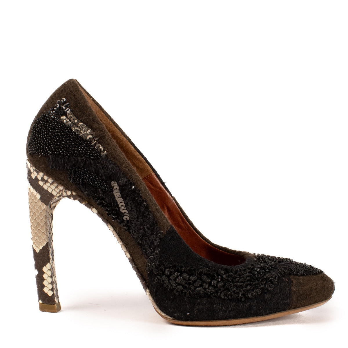 shop 100% authentic second hand Dries Van Noten Embroidery Python Heels - Size 37 on Labellov.com