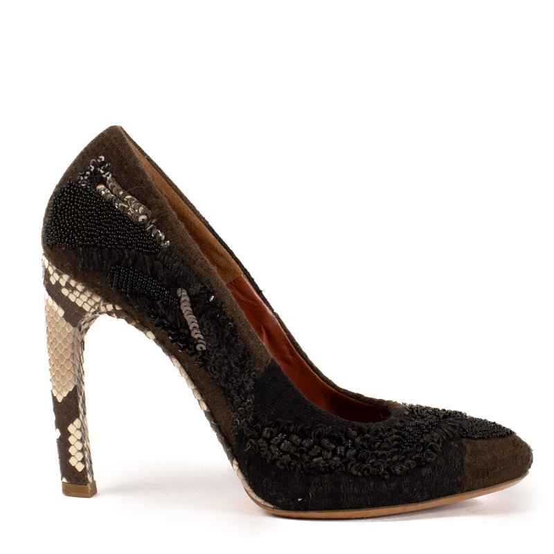 shop 100% authentic second hand Dries Van Noten Embroidery Python Heels - Size 37 on Labellov.com