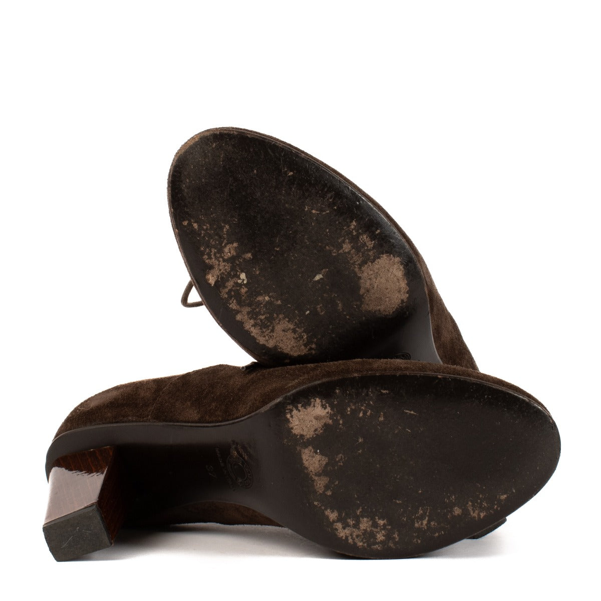 Bottines à lacets Dries Van Noten en daim marron et garniture python - Taille 37