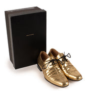 shop 100% authentic second hand Dries Van Noten Gold Derby Flats - Size 37 on Labellov.com