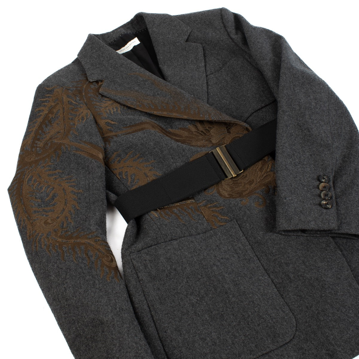 shop 100% authentic second hand Dries Van Noten Grey Blazer - Size 36 on Labellov.com