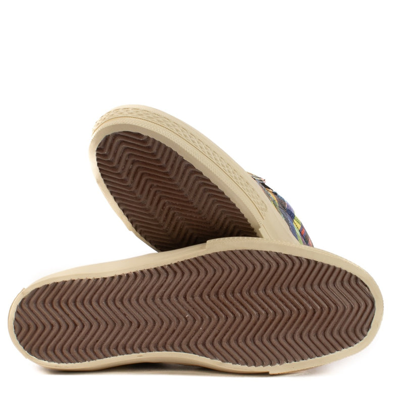 Dries Van Noten Madras-Plaid Leather Slip-On Sneakers - Size 37
