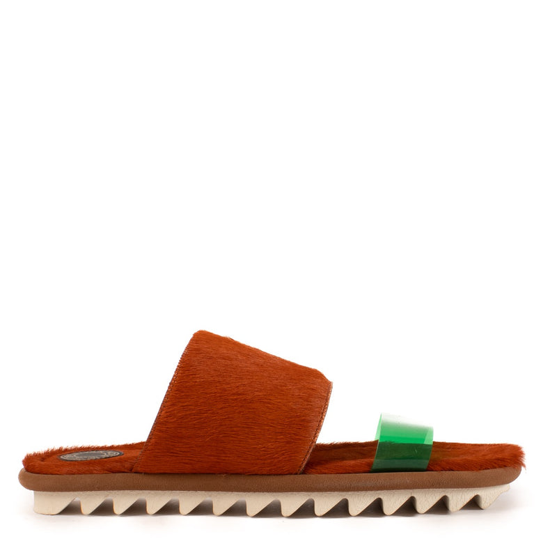 shop 100% authentic Dries Van Noten Orange Pony Hair Flats - Size 37 on Labellov.com
