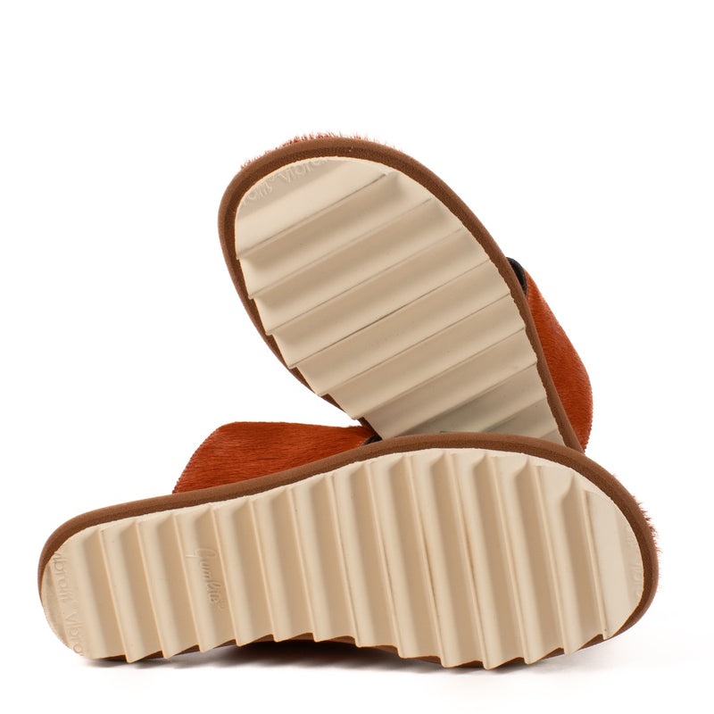 shop 100% authentic Dries Van Noten Orange Pony Hair Flats - Size 37 on Labellov.com