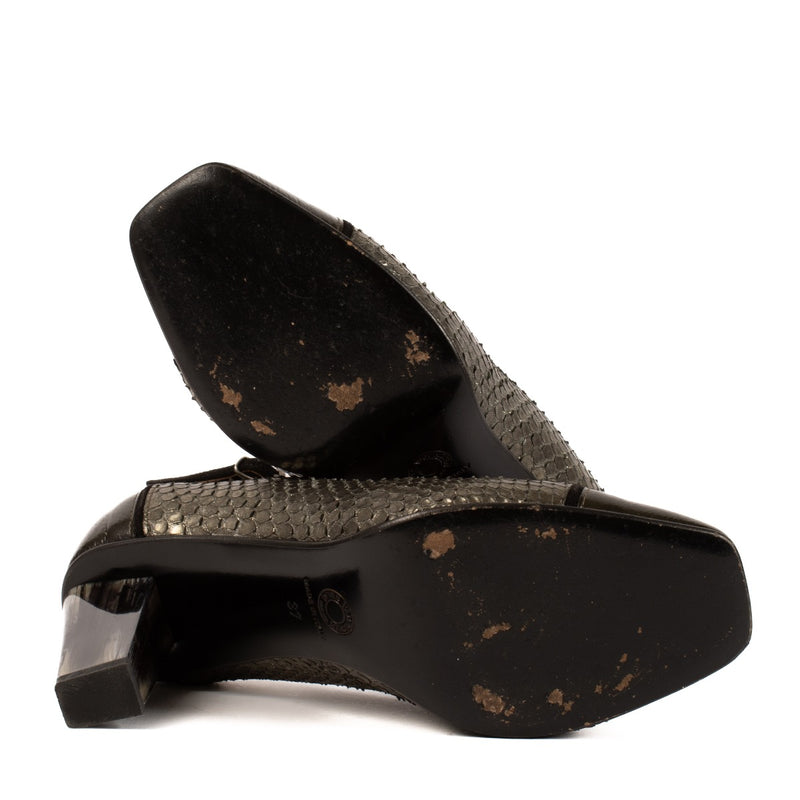 shop 100% authentic second hand Dries Van Noten Python T-strap Pumps - Size 37 on Labellov.com