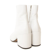 Secondhand Dries Van Noten White Leather Ankle Boots - Size 37