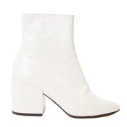 Dries Van Noten White Leather Ankle Boots Size 37 at Labellov