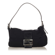 Buy an authentic second hand Fendi Black Nylon Baguette Shoulder Bag in very good condition at Labellov