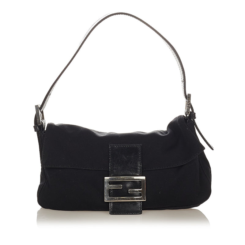 Buy an authentic second hand Fendi Black Nylon Baguette Shoulder Bag in very good condition at Labellov
