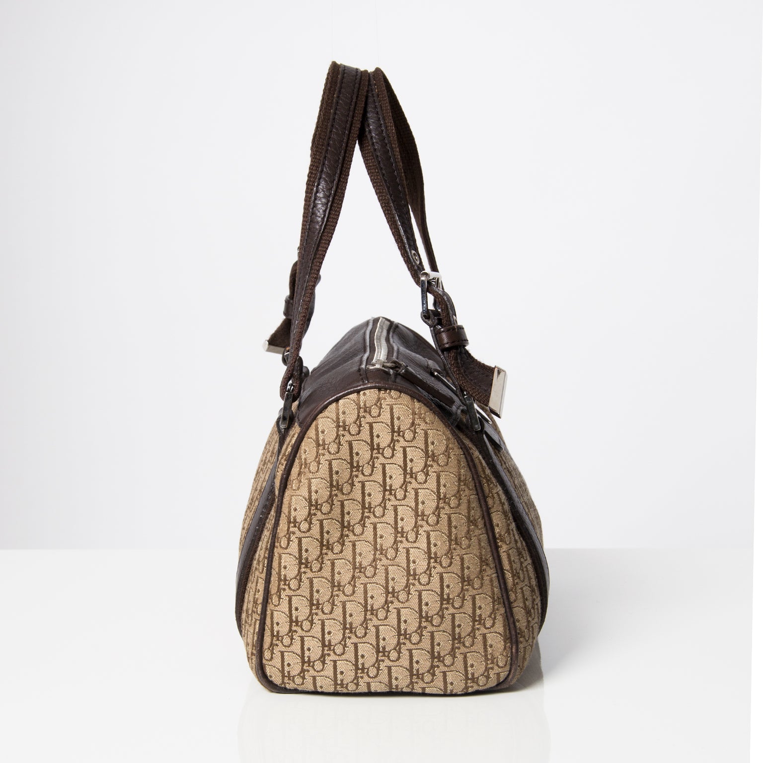 koop online bij e-shop labellov tweedehands designer vintage Christian Dior Monogram Mini Speedy Dark Brown, tweedehands Dior monogram handtassen