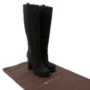 buy Gucci Black Suede Heel Boots - Size 39 at labellov for the best price