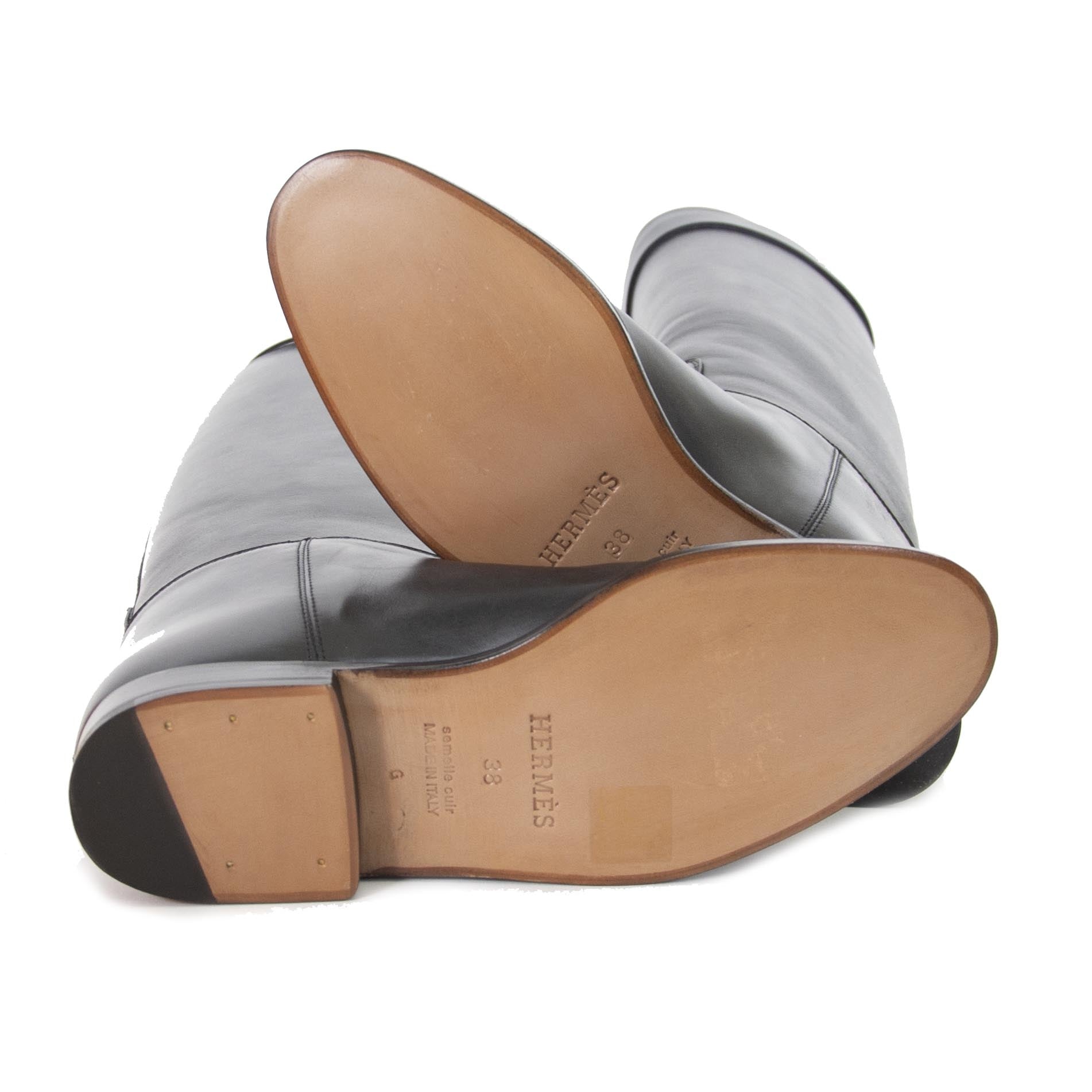Bottes d'équitation Hermès noires - Taille 38