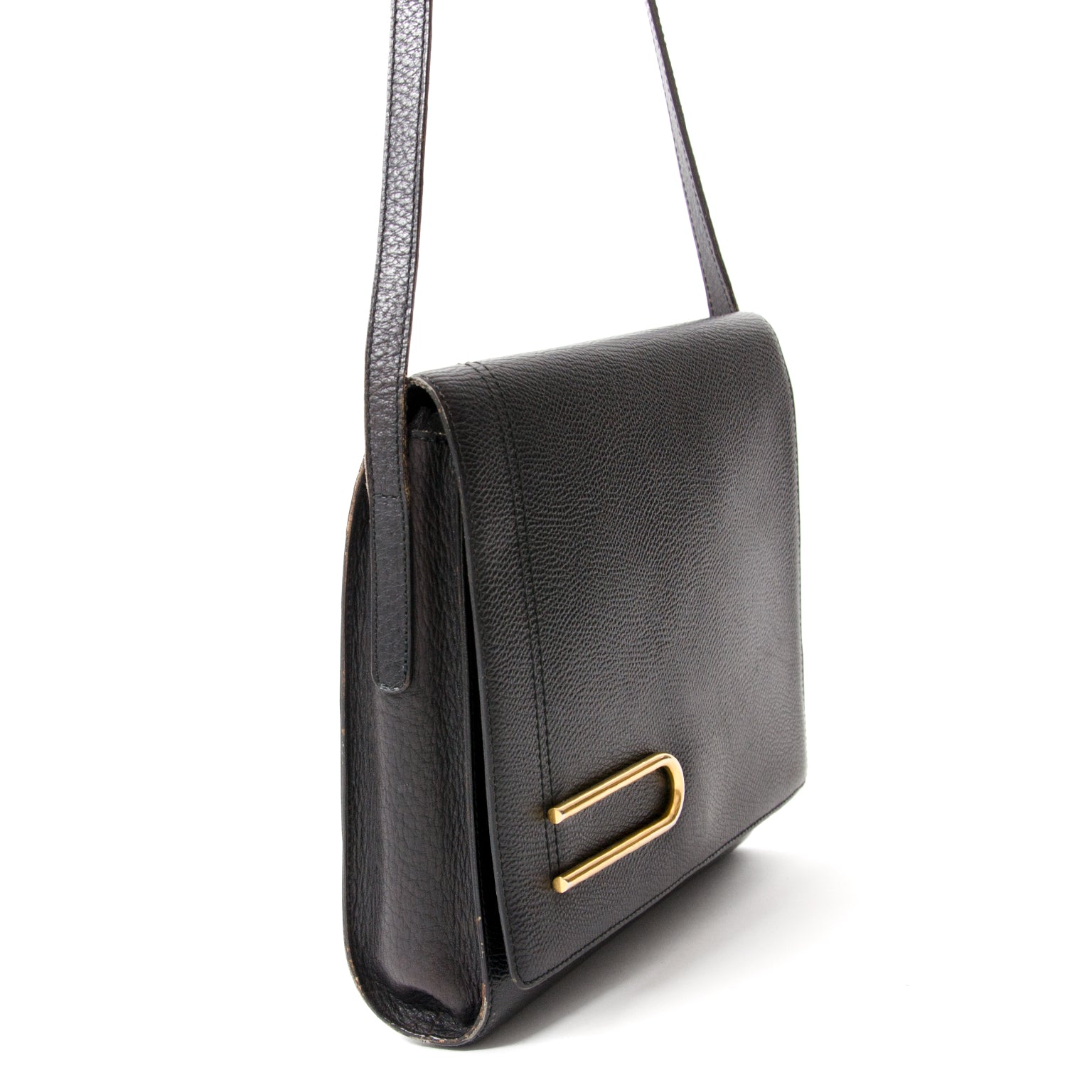 Voor luxe goederen, bezoek labellov's webshop voor een Delvaux Black Leather Shoulder Bag