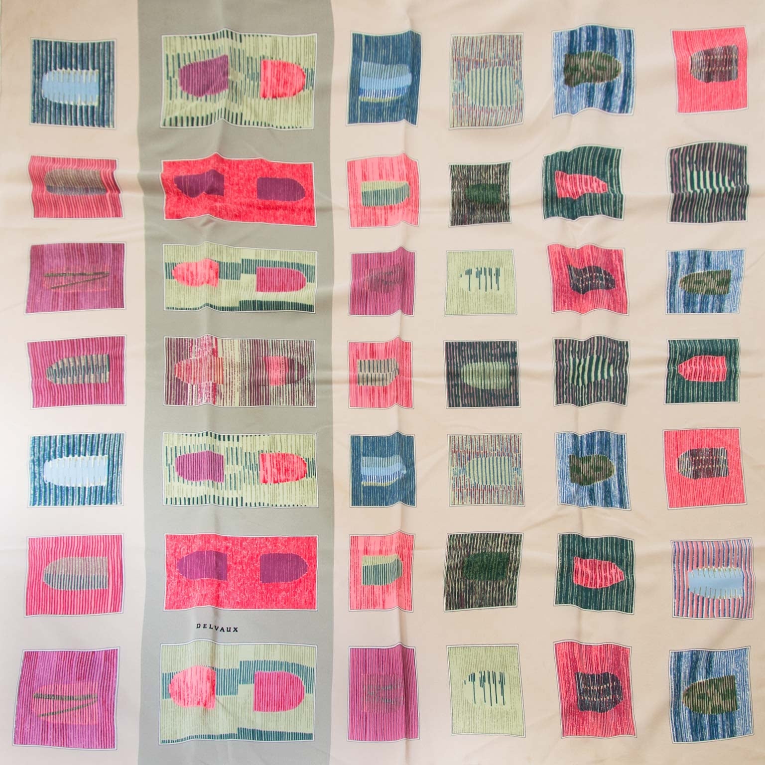 delvaux silk squares scarf now for sale at labellov vintage fashion webshop belgium