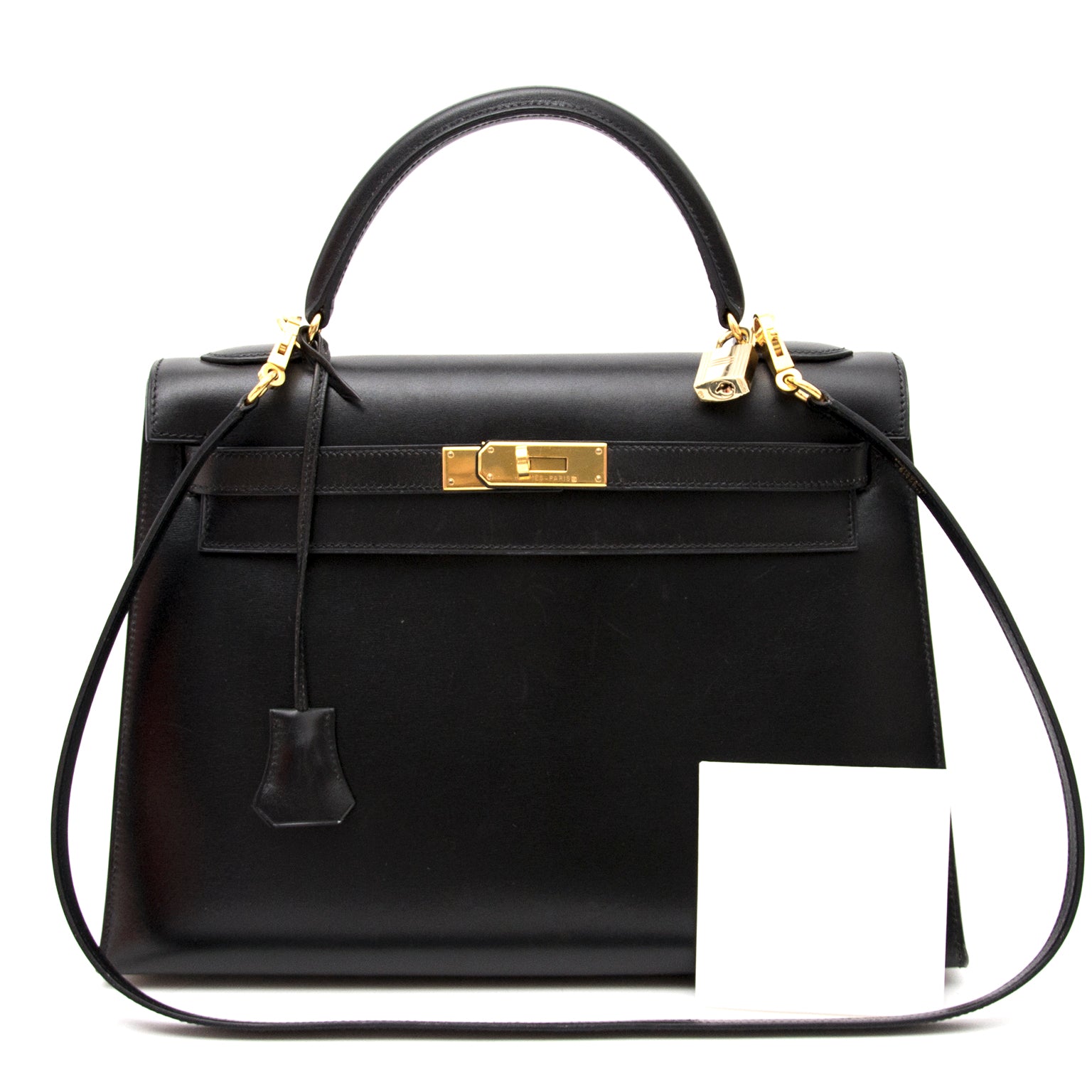 shop safe online at the best price Hermès Kelly 32 Black Boxcalf