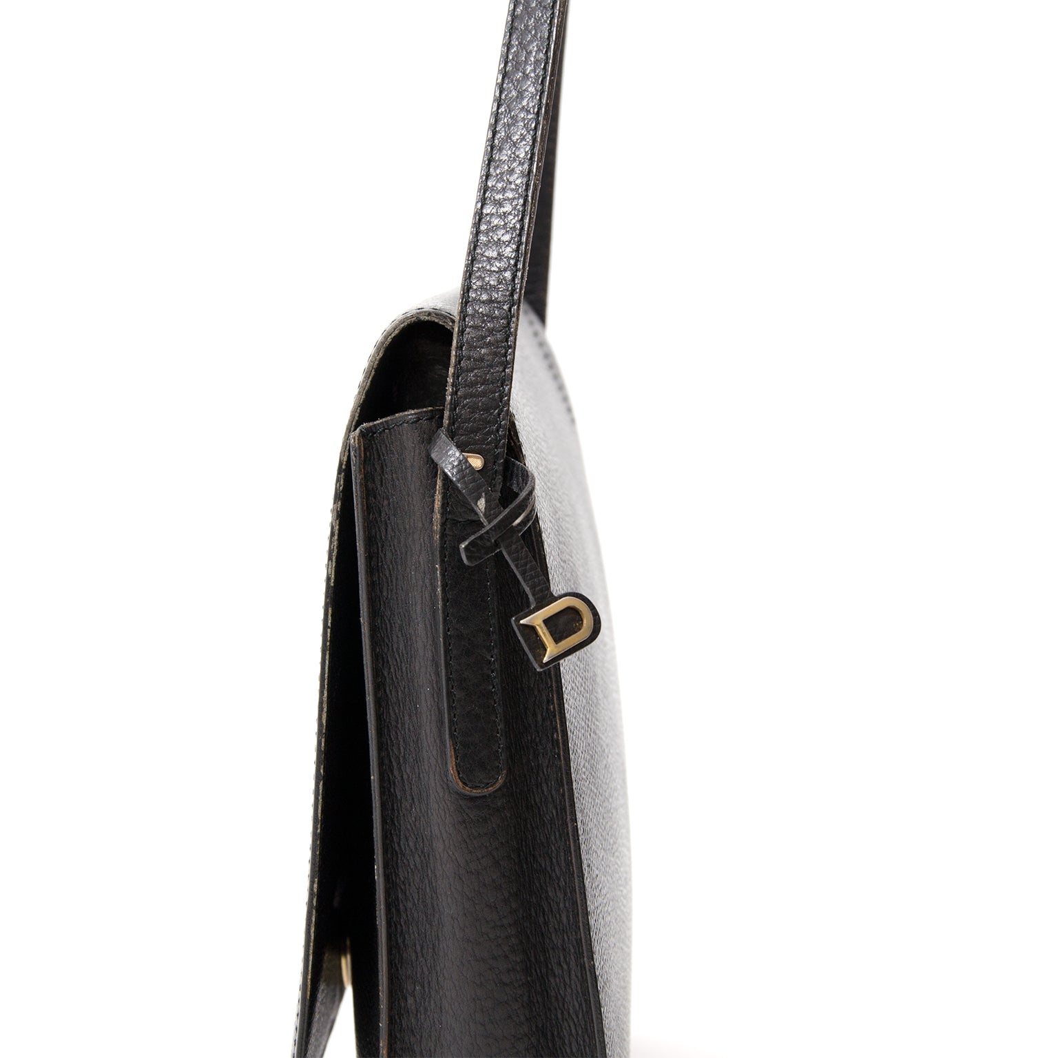 Delvaux zwart leren shoudertas