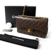 Chanel Small Classic Flap Bag in Chocolate Brown GHW authentiek veilig online shoppen webshop tweedehands tassen merktassen luxetassen merken luxe merken luxemerken designer ontwerper