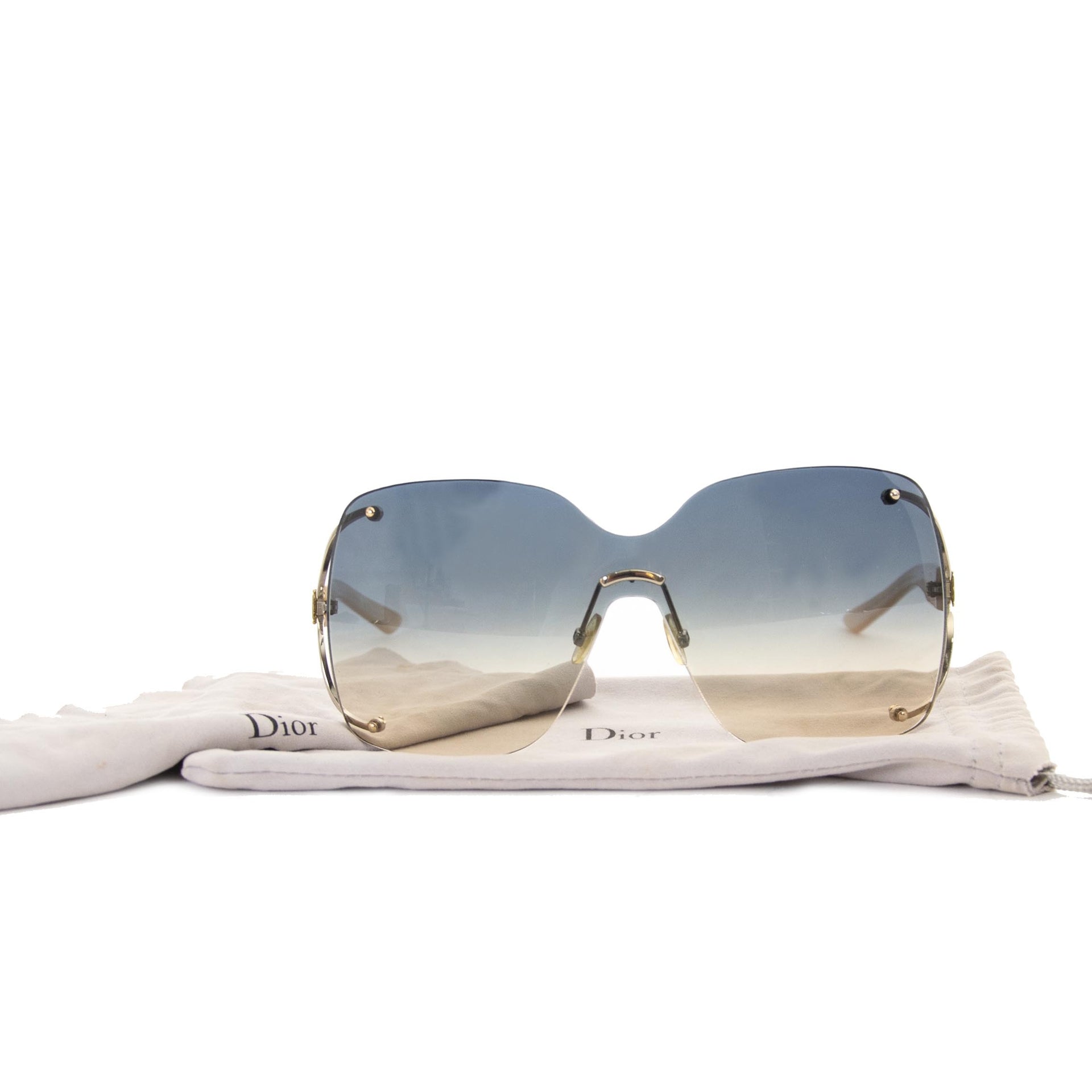 Dior Oversized Square Blue Sunglasses now for sale at labellov vintage fashion webshop belgium