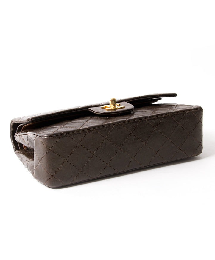 Chanel Small Classic Flap Bag in Chocolate Brown GHW secondhand authentic safe online shopping webshop flap bag Antwerp Belgium LabelLOV labels high end brands designer it bag luxury fashion