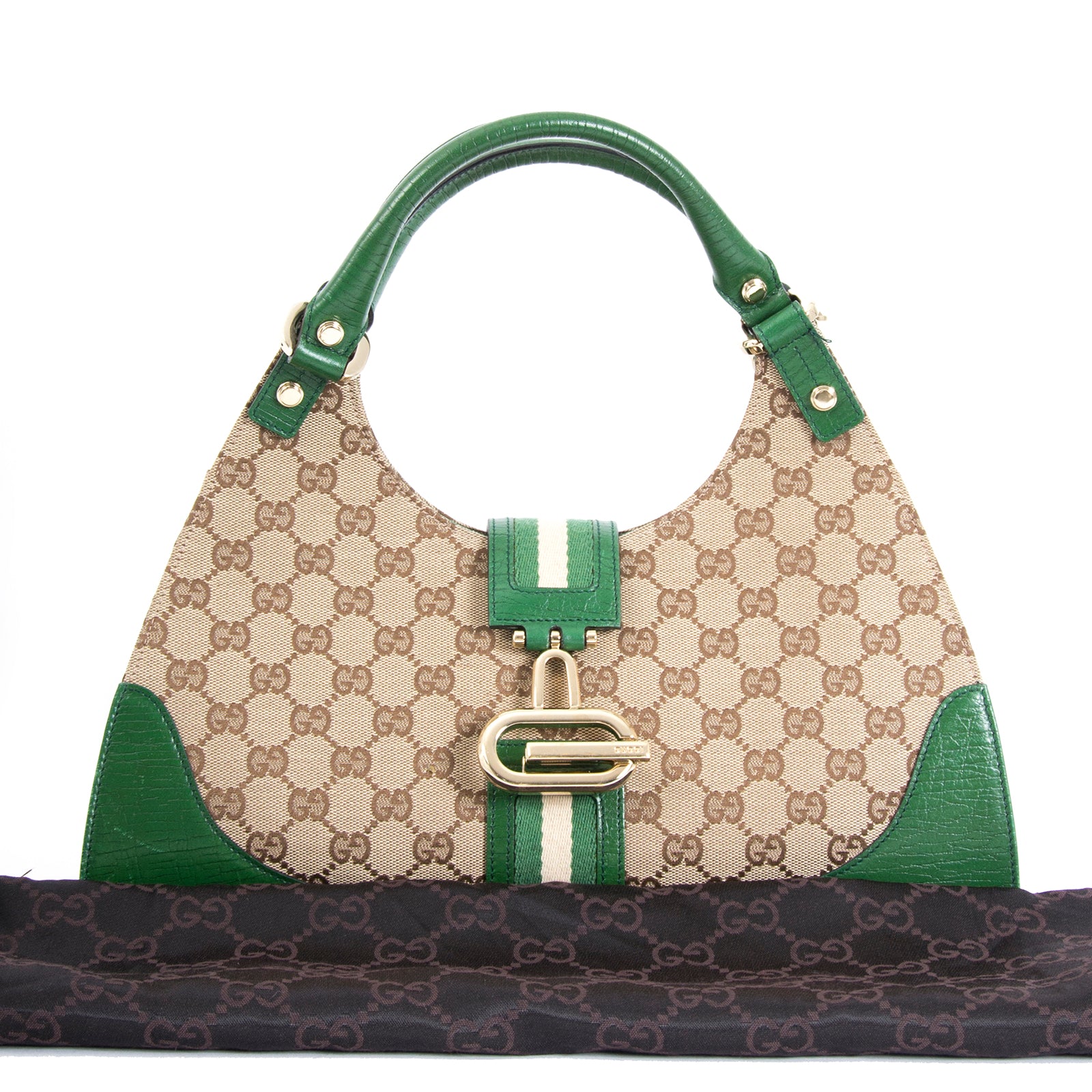 Gucci Monogram Green Top Handle Bag
