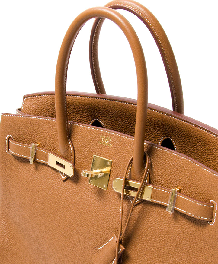 Hermès Birkin Gold 35cm Togo seconde main authentique en ligne shopping webshop Anvers Belgique LabelLOV mode en vogue style sacs designer luxe marques