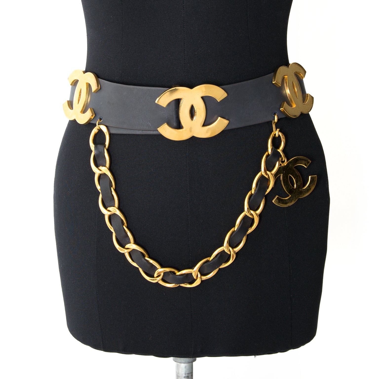 koop online aan de beste prijs Chanel CC Belt With Chain Drop