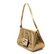 Acheter secur en ligne des sacs a mains Fendi Metallic Gold Mama Baguette Bag en velours noir pour le meilleur prix