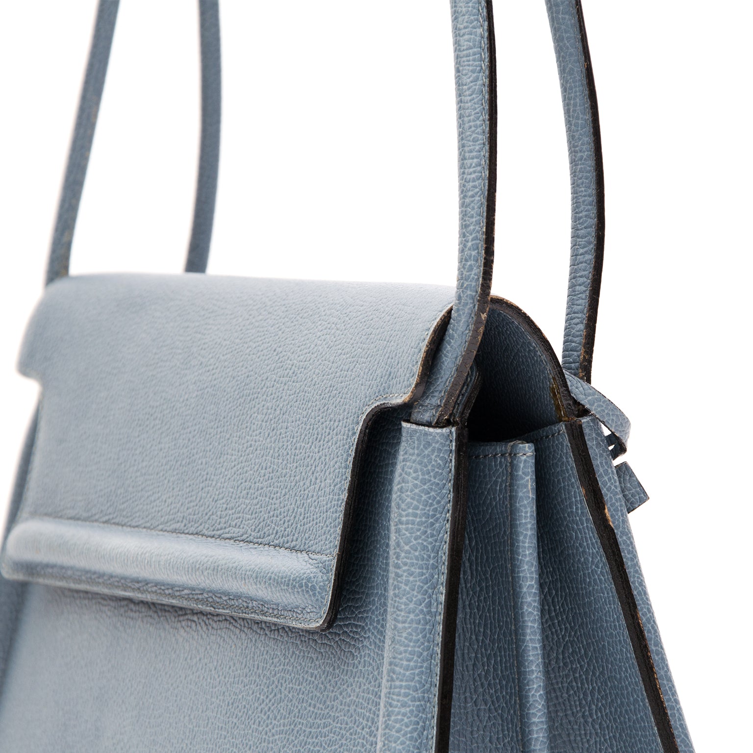 koop veilig en snel online tweedehands Delvaux baby blauw schoudertas aan de beste prijs webshop labellov
