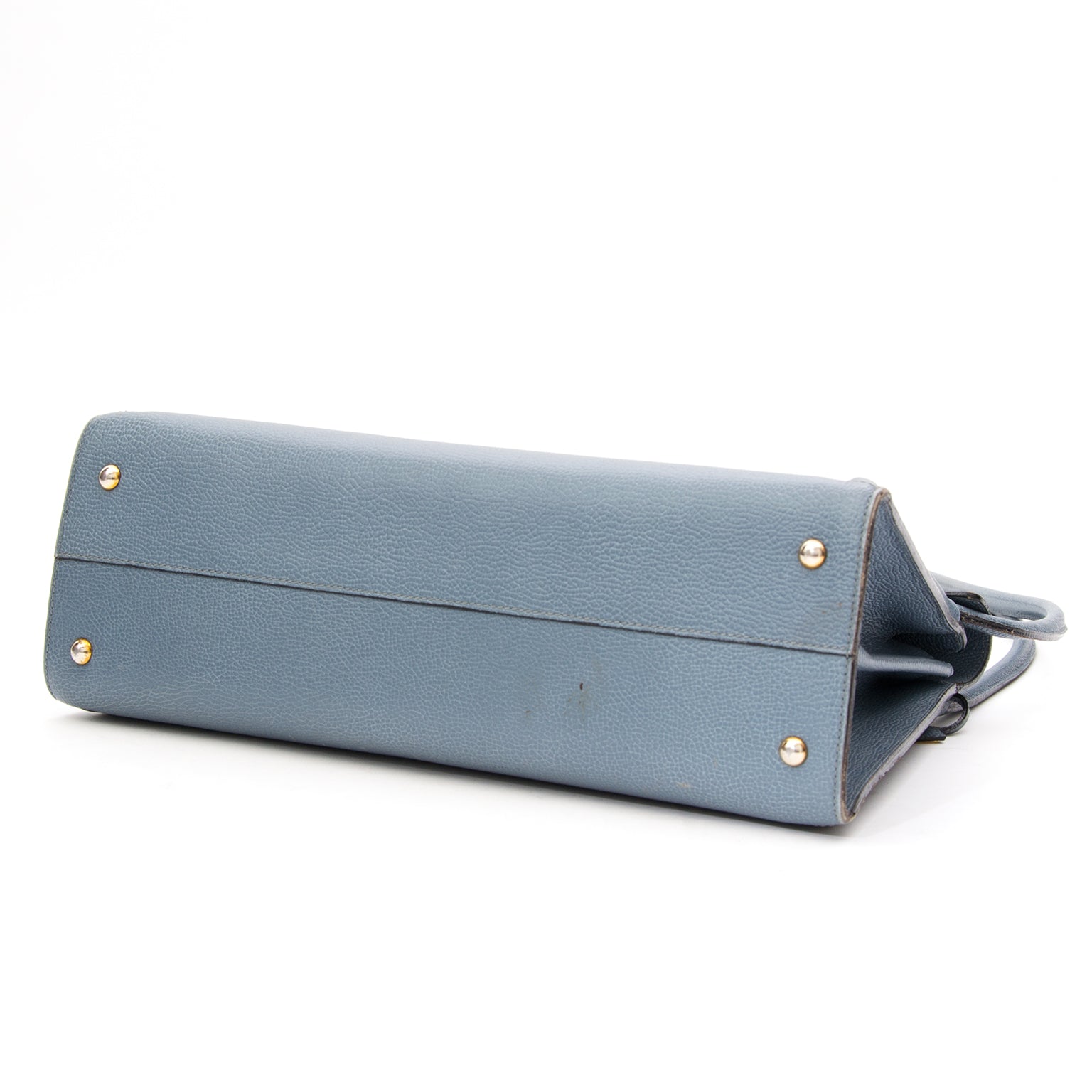 koop veilig en snel online tweedehands Delvaux baby blauw schoudertas aan de beste prijs webshop labellov