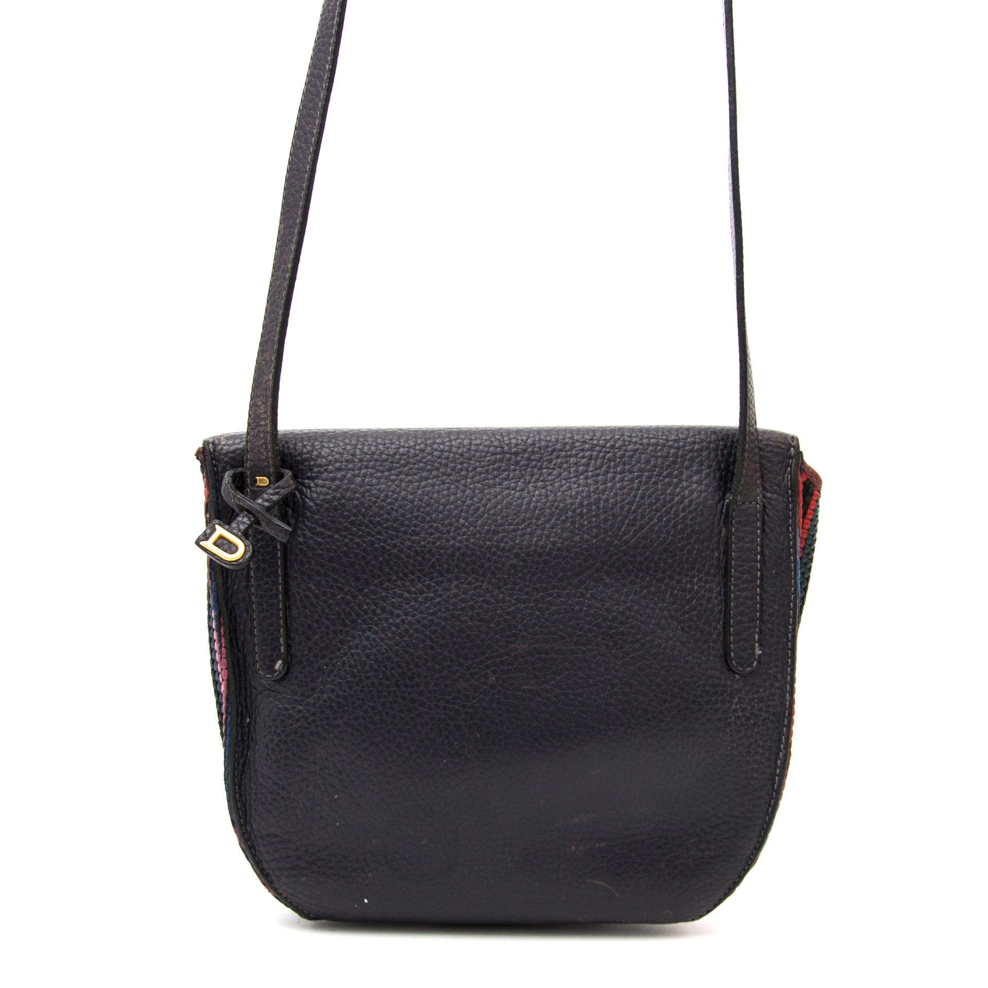 Acheter secur en ligne des sacs a mains Delvaux Toile de Cuir Black Crossbody Pouch en velours noir pour le meilleur prix
