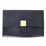 buy safe online best price Delvaux Dark Blue Clutch With Golden Clasp. acheter en linge secondemain sac a main Delvaux Dark Blue Clutch With Golden Clasp comme neuf