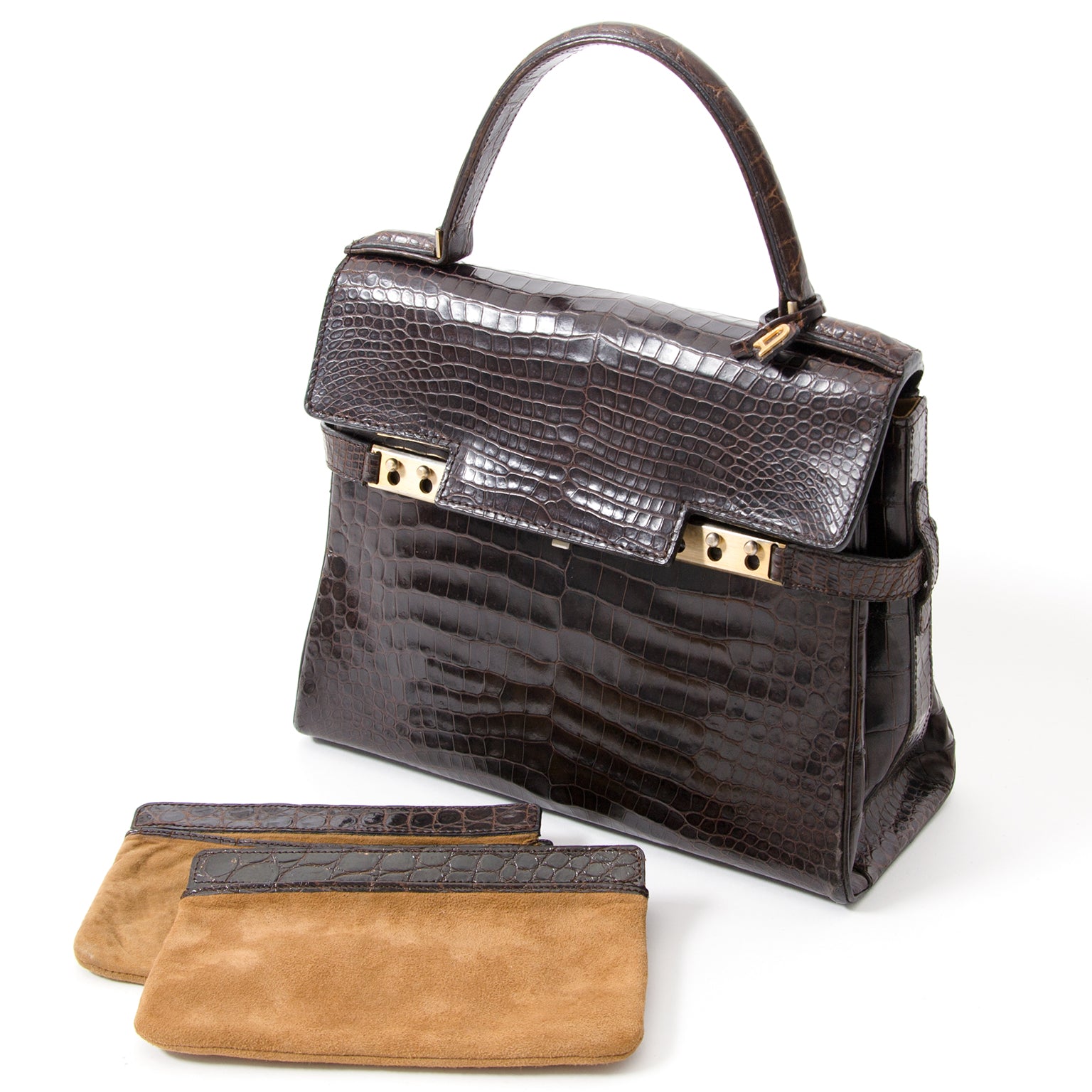 acheter en ligne seconde main delvaux tempete croco comme neuf pour le meilleur prix seconde main instant luxe