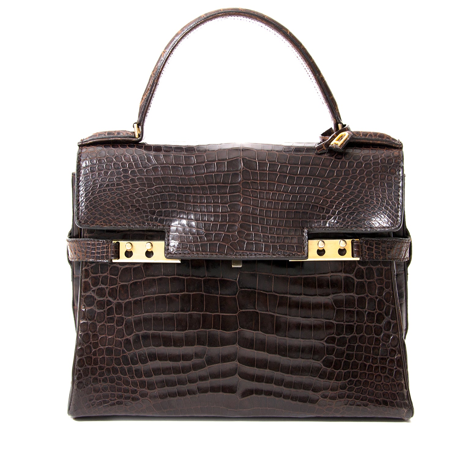 acheter en ligne seconde main delvaux tempete croco comme neuf pour le meilleur prix seconde main instant luxe