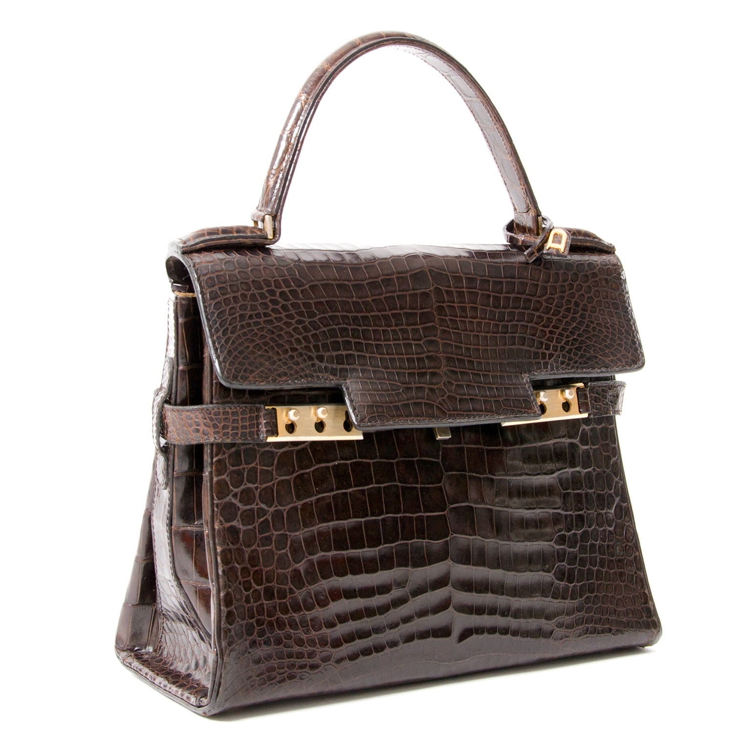 acheter en ligne seconde main delvaux tempete croco comme neuf pour le meilleur prix seconde main instant luxe