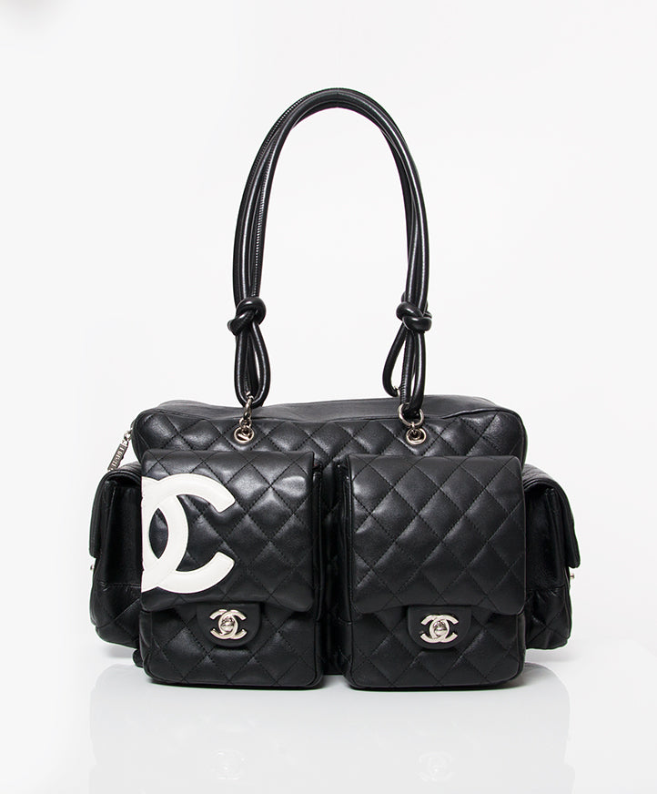 Vintage Chanel Cambon Reporter Bag achter occasion vintage chanel cambon reporter belgique, anvers www.labellov.com