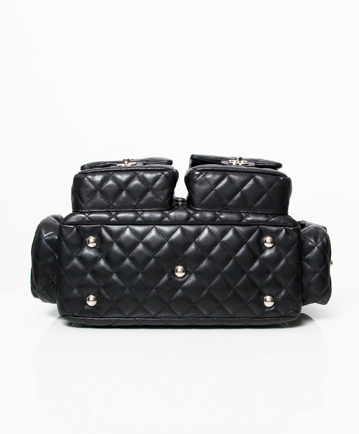 Vintage Chanel Cambon Reporter Bag Chanel in smooth black lambskin.