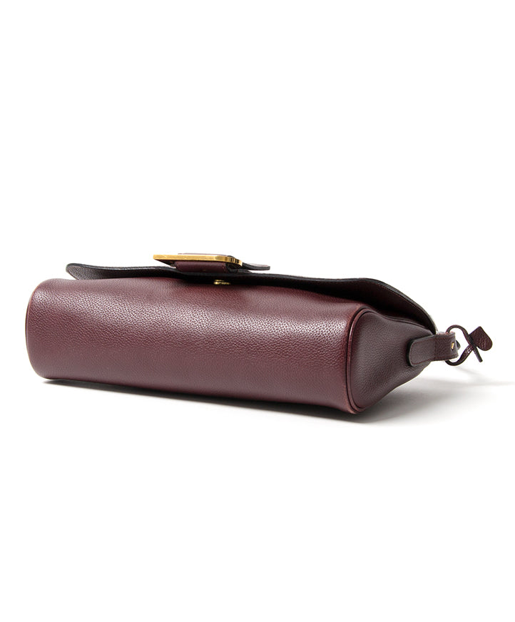 Delvaux Burgundy Shoulder Bag secondhand authentic safe online shopping webshop Antwerp Belgium LabelLOV fashion style high end labels luxury brands designer