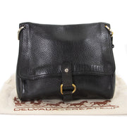 Delvaux zwarte leder fichu schouder tas nu te koop bij labellov vintage mode webshop belgië