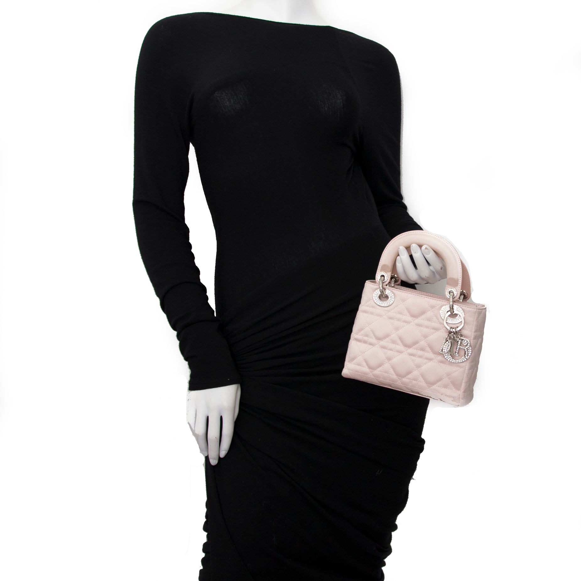 Acheter secur en ligne Christian Dior Satin Swarovski Crystal Cannage Mini Lady Dior