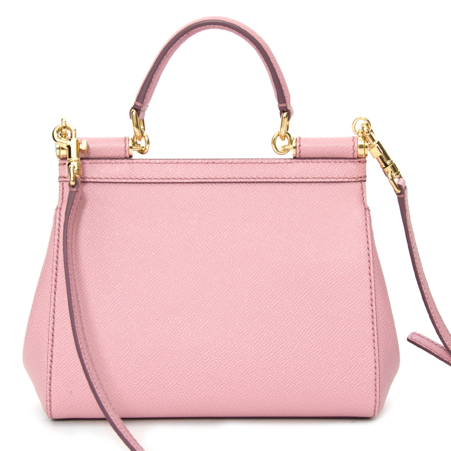 second hand designer Dolce & Gabbana Pastel Pink 'Miss Sicily' Tote like new , 100% authentic luxury