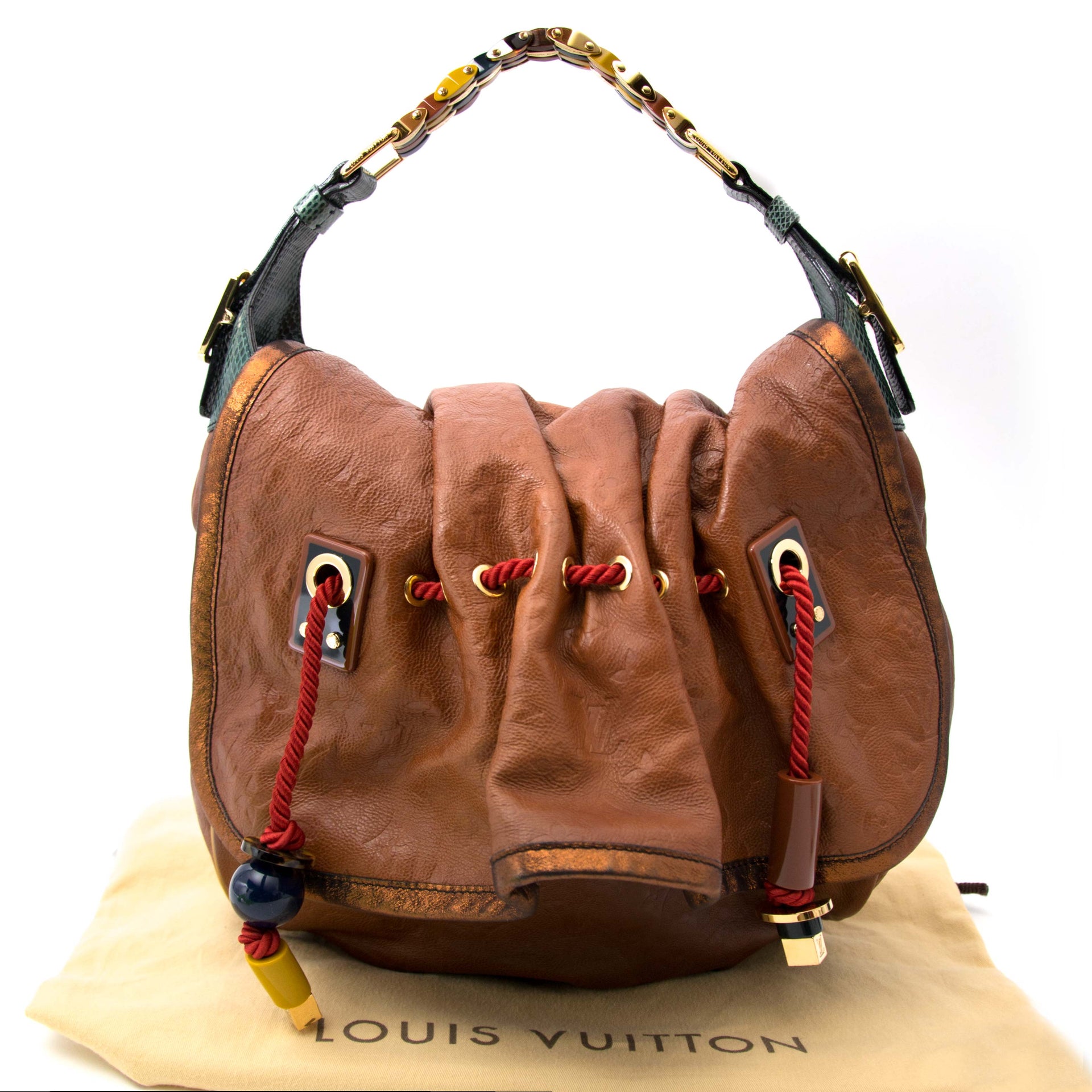 koop online aan de beste prijs Louis Vuitton Limited Edition 'Masala' Brown Epices Monogram Leather 'Kalahari GM' Shoulder Bag
