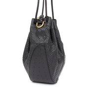 koop veilig online aan de beste prijs Delvaux zwarte 'toile de cuir' bucket bag
