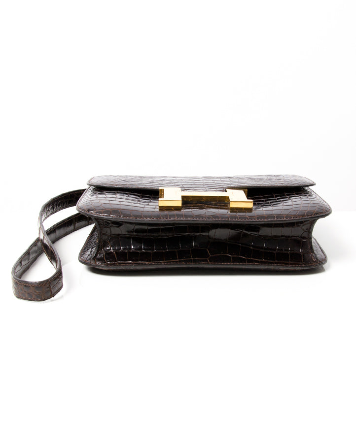 seconde main hermes occasion constance sac en cuir croco alligator