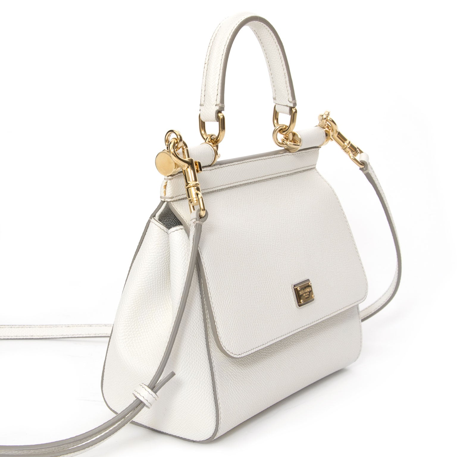 Dolce & Gabbana White 'Miss Sicily' Tote like new , best price worldwide shipping