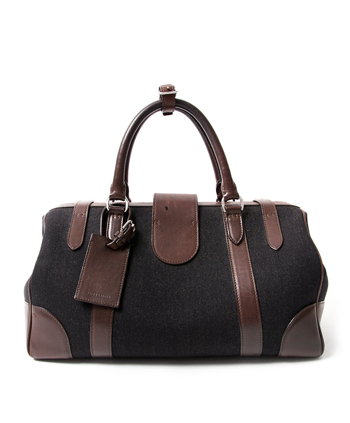 Ralph Lauren Textile & Leather Trim Doctor Bag shop vintage designer bags online a best price