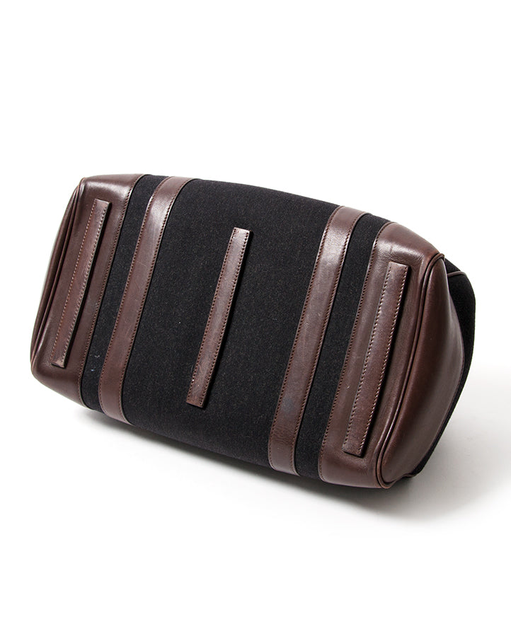 Ralph Lauren Textile & Leather Trim Doctor Bag tweedehands vintage designer handtas te koop
