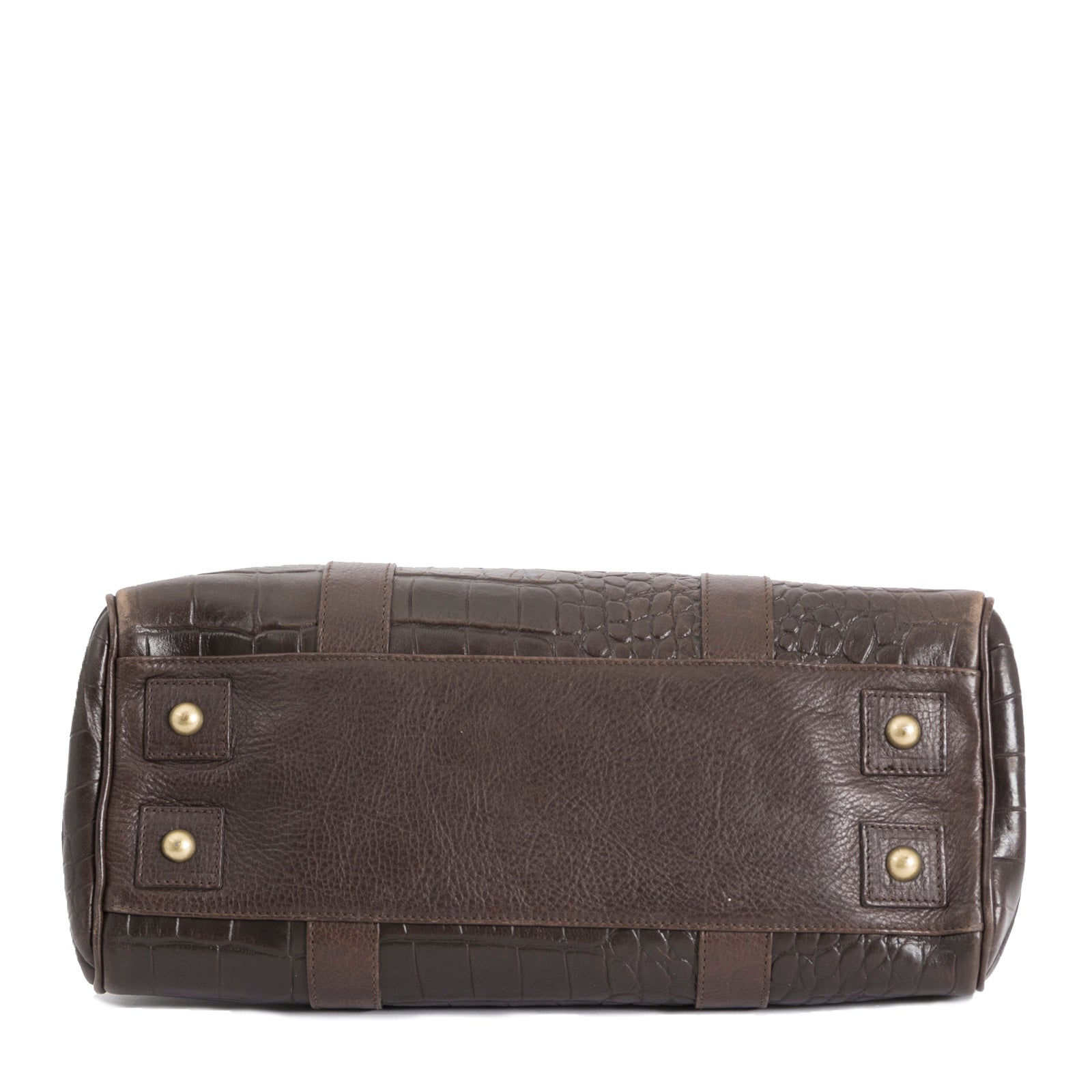 Mulberry Brown Croco Embossed Bayswater Tote