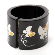 Seconde main Chanel Black Resin Butterfly Cuff Bracelet shop online buy sell resell