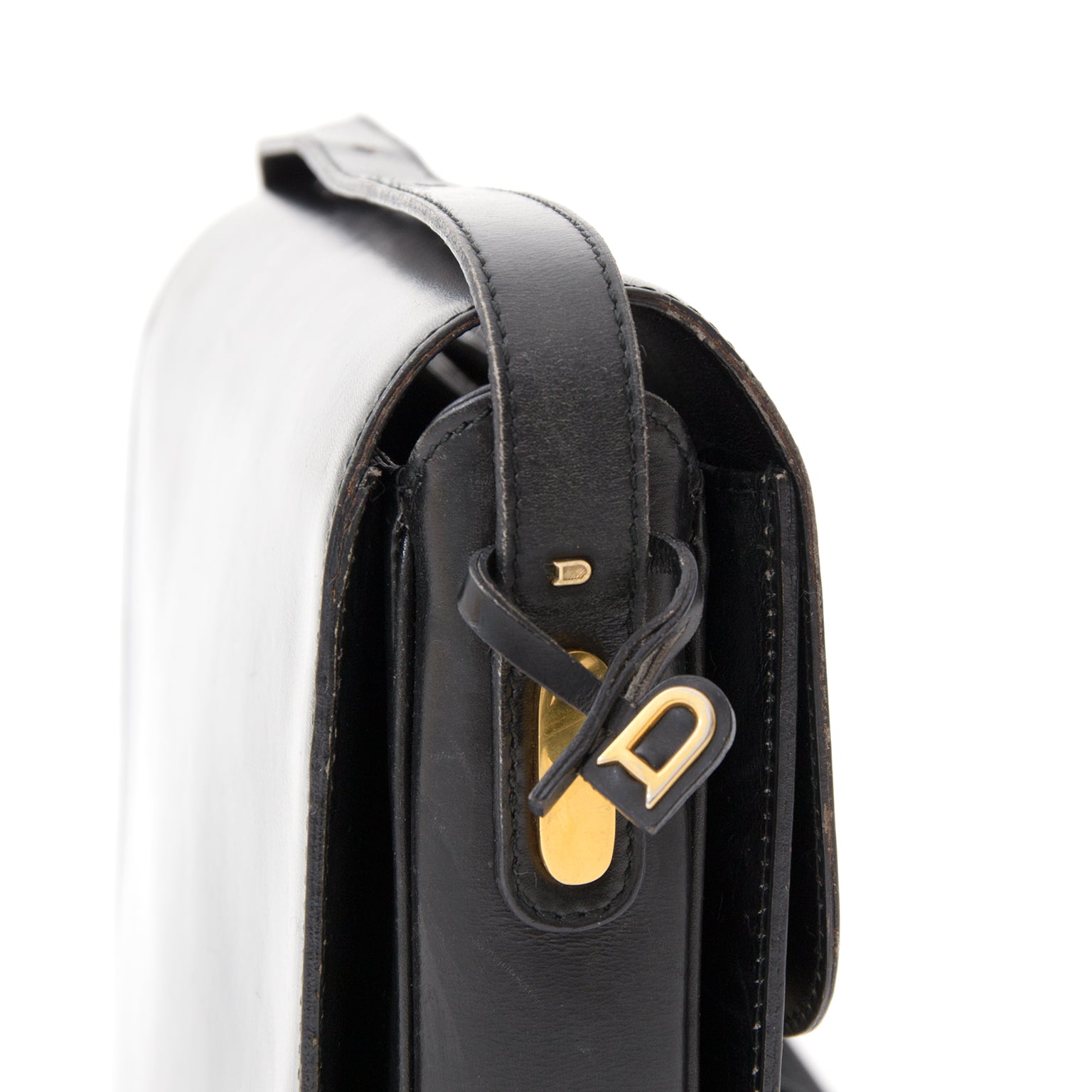 koop snel online tweedehands Delvaux Black Bourgogne Shoulder Bag aan de beste prijs