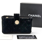 Authentic Chanel Black Quilted Velvet Mini Purse Clutch 100% authentiek tweedehands merk tas aan de beste prijs